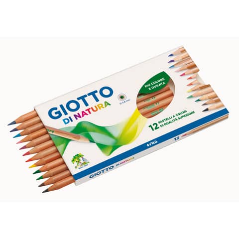 Matite colorate GIOTTO di Natura PEFC - legno da foreste sostenibili assortiti astuccio da 12 - F240600